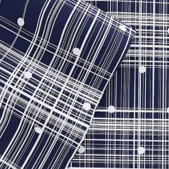 Kirklands Home Navy Plaid Polka Dot 3-pc. Twin Sheet Set Blue Hot