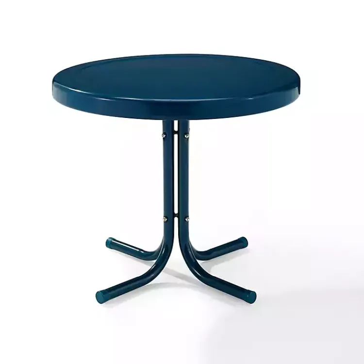 Kirklands Home Navy Retro Metal Outdoor Side Table Blue Sale