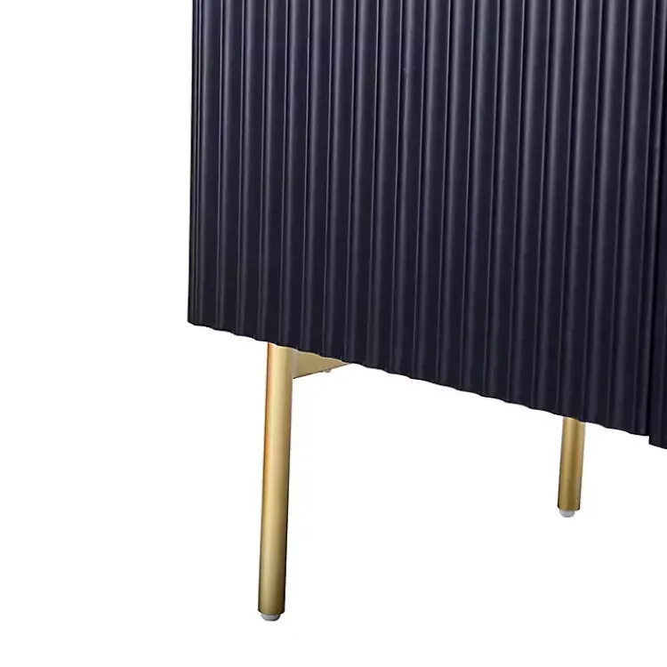 Kirklands Home Navy Ribbed Wood Sideboard Cabinet Blue Discount