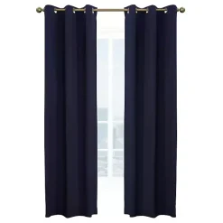 Kirklands Home Navy Room Darkening Curtain Panel Set, 84 in. Blue New