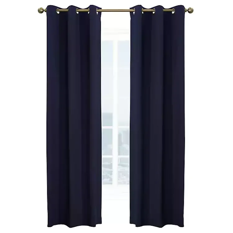 Kirklands Home Navy Room Darkening Curtain Panel Set, 84 in. Blue New
