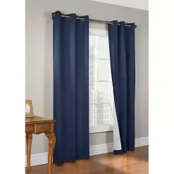 Kirklands Home Navy Room Darkening Curtain Panel Set, 84 in. Blue New
