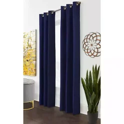 Kirklands Home Navy Room Darkening Curtain Panel Set, 95 in. Blue Outlet