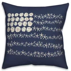 Kirklands Home Navy Sand Dollar and Starfish Outdoor Throw Pillow Discount