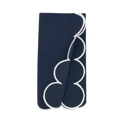Kirklands Home Navy Scalloped Edge Napkins, Set of 4 Blue