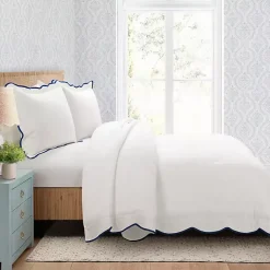 Kirklands Home Navy Scalloped Edge 3-pc. Full/Queen Comforter Set Clearance