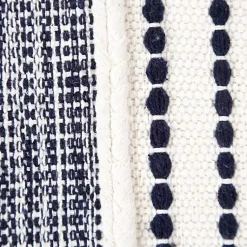 Poufs & Floor Cushions>Kirklands Home Navy Seaside Textured Stripe Pouf