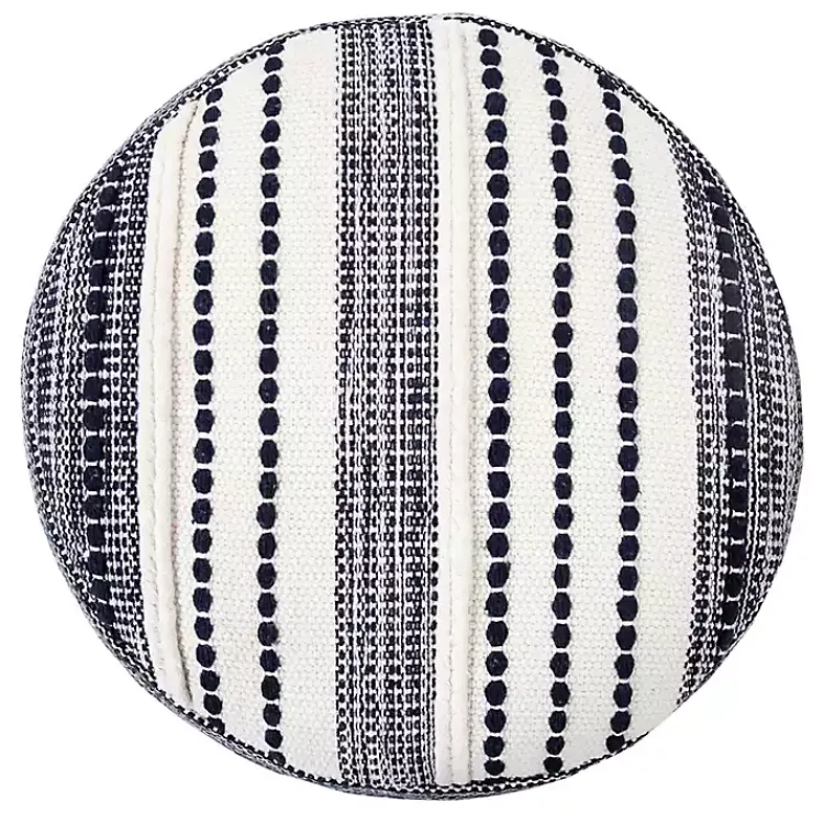 Poufs & Floor Cushions>Kirklands Home Navy Seaside Textured Stripe Pouf