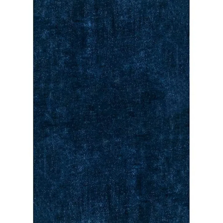 Kirklands Home Navy Shag Washable Area Rug, 6x9 Blue Outlet