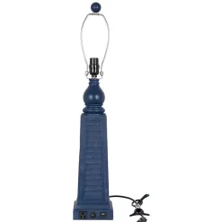 Kirklands Home Navy Shutter Charging Table Lamps, Set of 2 White Discount