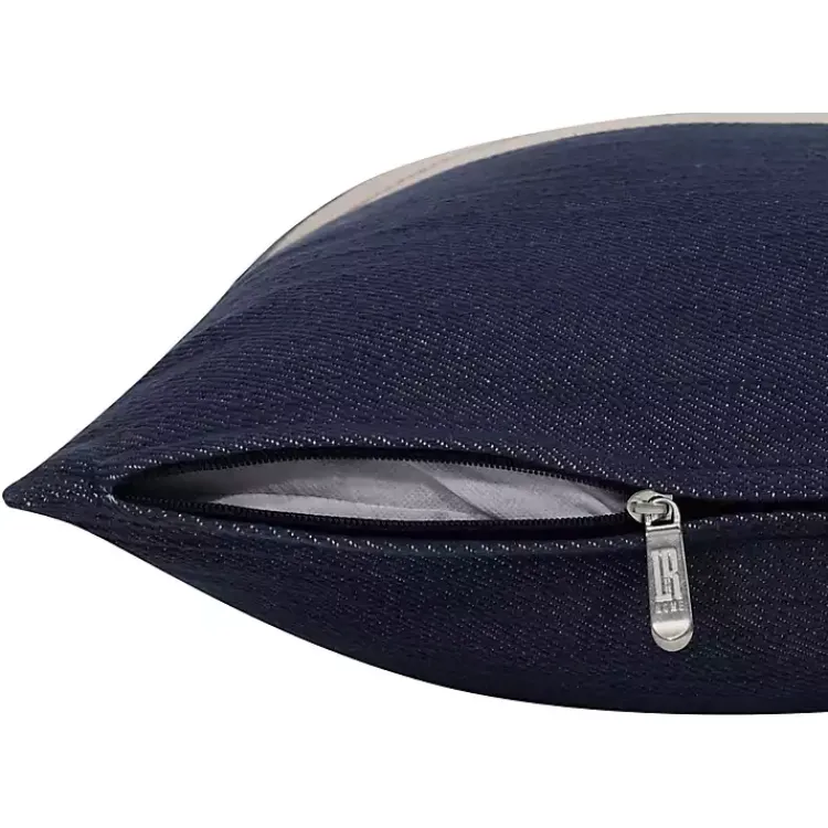 Pillows>Kirklands Home Navy Single Stripe Pillow Blue