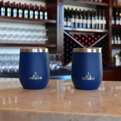 Kirklands Home Navy Stainless Steel Wine Tumbler Blue Hot