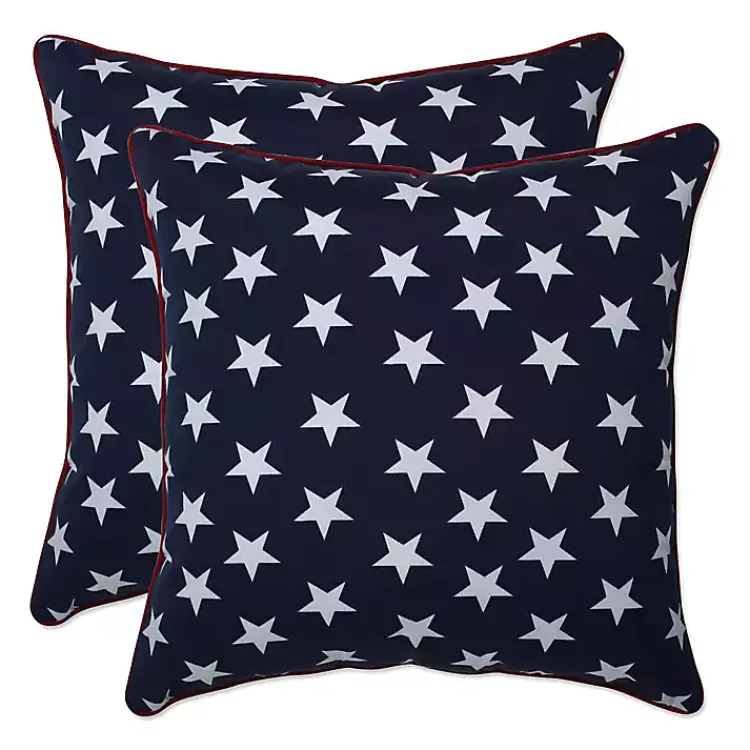 Kirklands Home Navy Stars Outdoor Throw Pillows, Set of 2