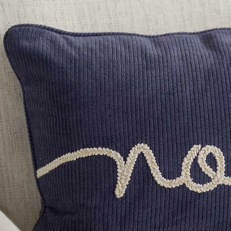 Pillows>Kirklands Home Navy Stitched Noel Lumbar Pillow