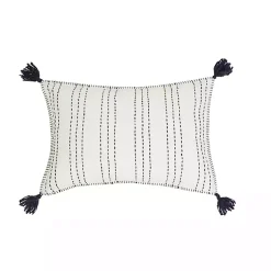 Pillows>Kirklands Home Navy Stitched Stripe Lumbar Pillow