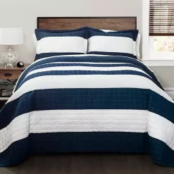 Kirklands Home Navy Stripe 3-pc. Full/Queen Quilt Set Online