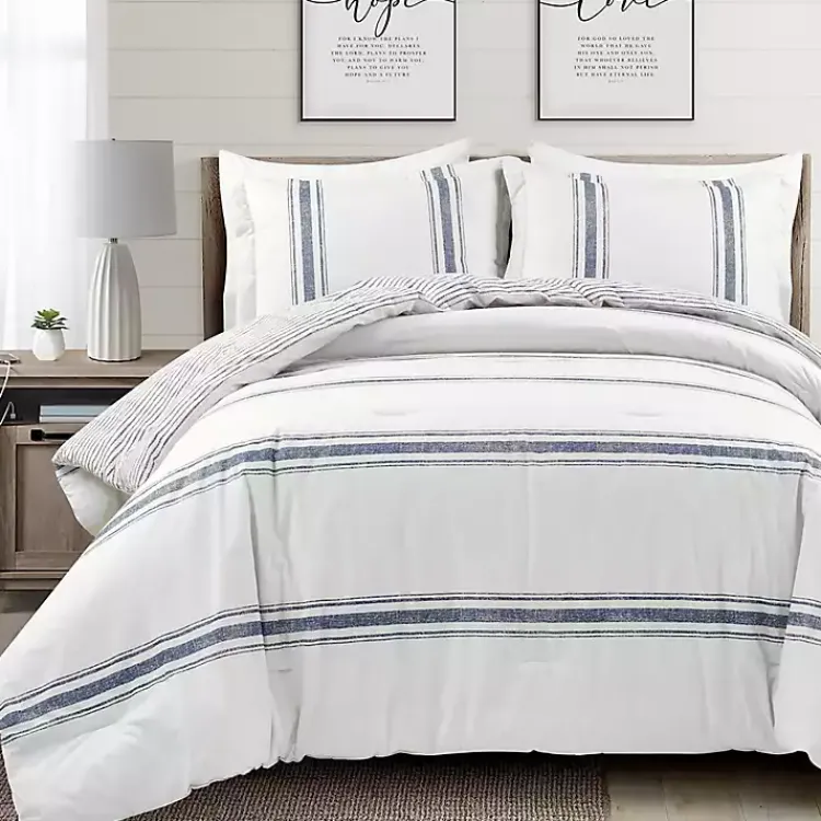 Kirklands Home Navy Stripe 3-pc. Full/Queen Comforter Set Discount