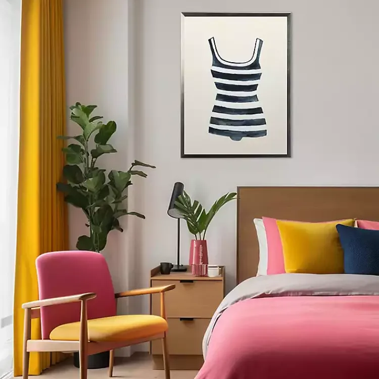 Kirklands Home Navy Striped Bathing Suit Framed Art Print Online