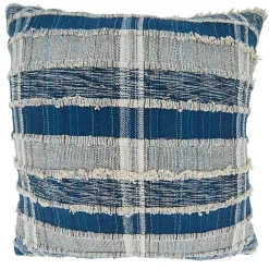 Pillows>Kirklands Home Navy Striped Woven Cotton Pillow, 22 in. Blue