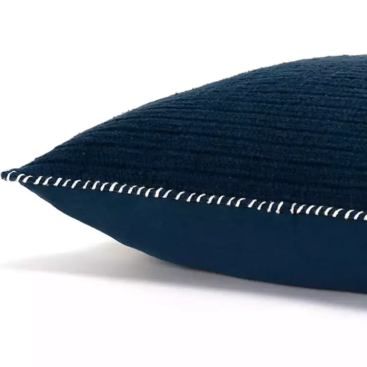 Pillows>Kirklands Home Navy Subtle Striped Oversized Pillow Blue