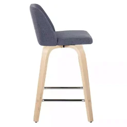 Kirklands Home Navy Torino Upholstered Counter Stools, Set of 2 Blue Clearance