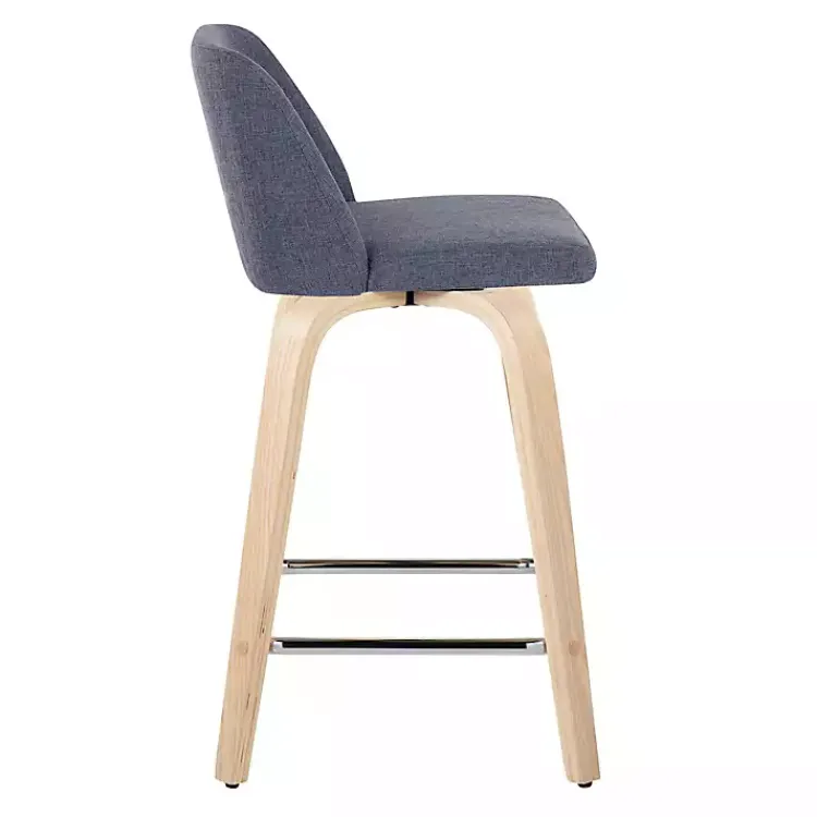 Kirklands Home Navy Torino Upholstered Counter Stools, Set of 2 Blue Clearance