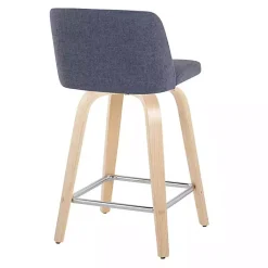 Kirklands Home Navy Torino Upholstered Counter Stools, Set of 2 Blue Clearance