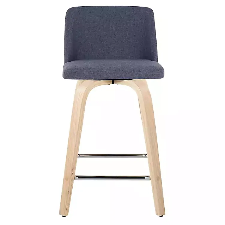 Kirklands Home Navy Torino Upholstered Counter Stools, Set of 2 Blue Clearance