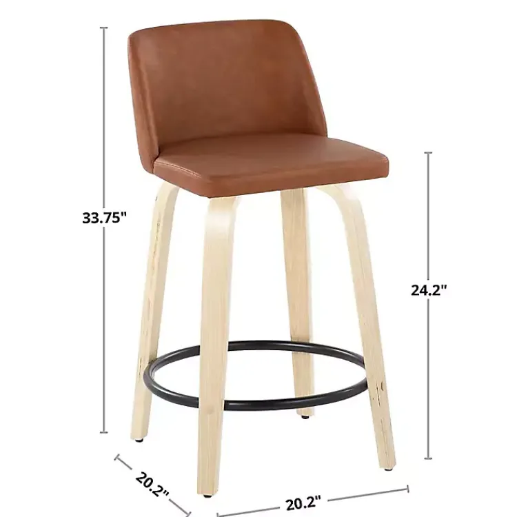 Kirklands Home Navy Torino Upholstered Counter Stools, Set of 2 Blue Clearance