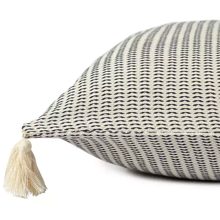 Pillows>Kirklands Home Navy Trapeze Organic Cotton Throw Pillow