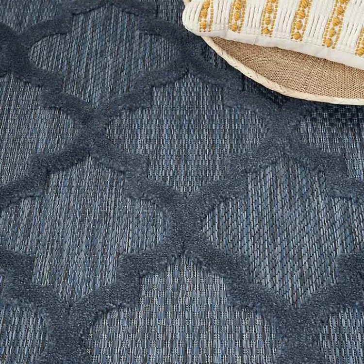 Kirklands Home Navy Trellis Indoor/Outdoor Area Rug, 5x7 Blue Discount