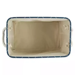 Baskets & Boxes>Kirklands Home Navy Trellis Paw Print Storage Basket, 16 in. Blue