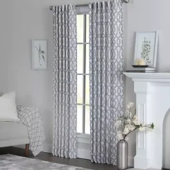 Kirklands Home Navy Trellis Woven Single Curtain Panel, 84 in. Best