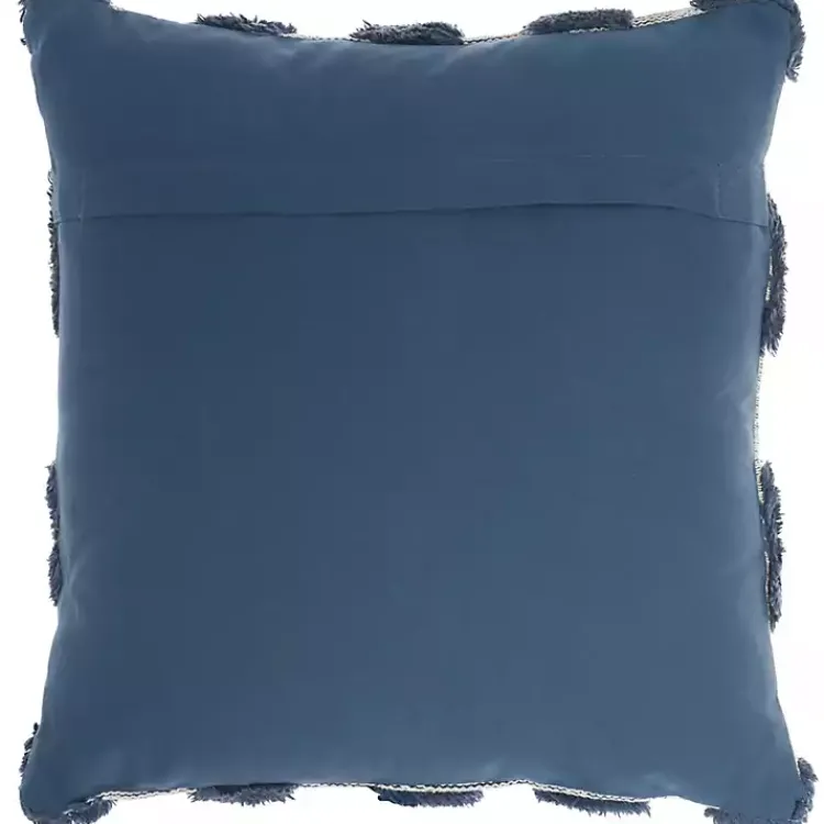 Pillows>Kirklands Home Navy Tufted Diagonal Checkers Throw Pillow Blue