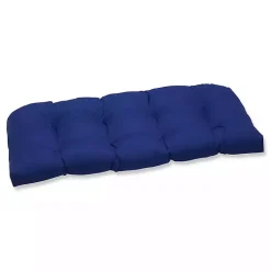 Kirklands Home Navy Tufted Outdoor Loveseat Cushion Blue Clearance