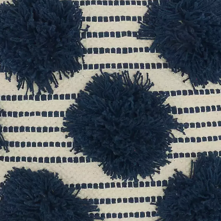 Pillows>Kirklands Home Navy Tufted Pom Poms Throw Pillow