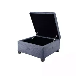 Kirklands Home Navy Tufted Square Storage Ottoman Blue Online
