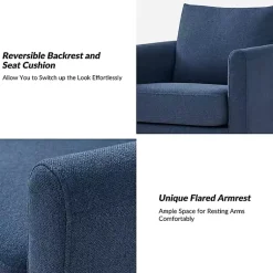 Kirklands Home Navy Upholstered Vasser Slipcover Swivel Chair Blue Outlet