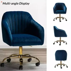 Kirklands Home Navy Velvet Swivel Jacyln Office Chair Blue Online