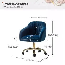 Kirklands Home Navy Velvet Swivel Jacyln Office Chair Blue Online