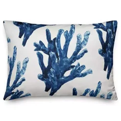 Pillows>Kirklands Home Navy Watercolor Coral Pillow Blue