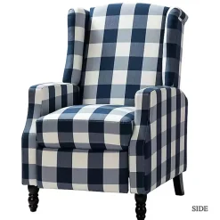 Kirklands Home Navy Windowpane Plaid Recliner Online