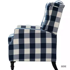 Kirklands Home Navy Windowpane Plaid Recliner Online