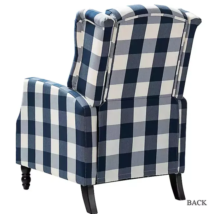 Kirklands Home Navy Windowpane Plaid Recliner Online