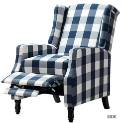 Kirklands Home Navy Windowpane Plaid Recliner Online