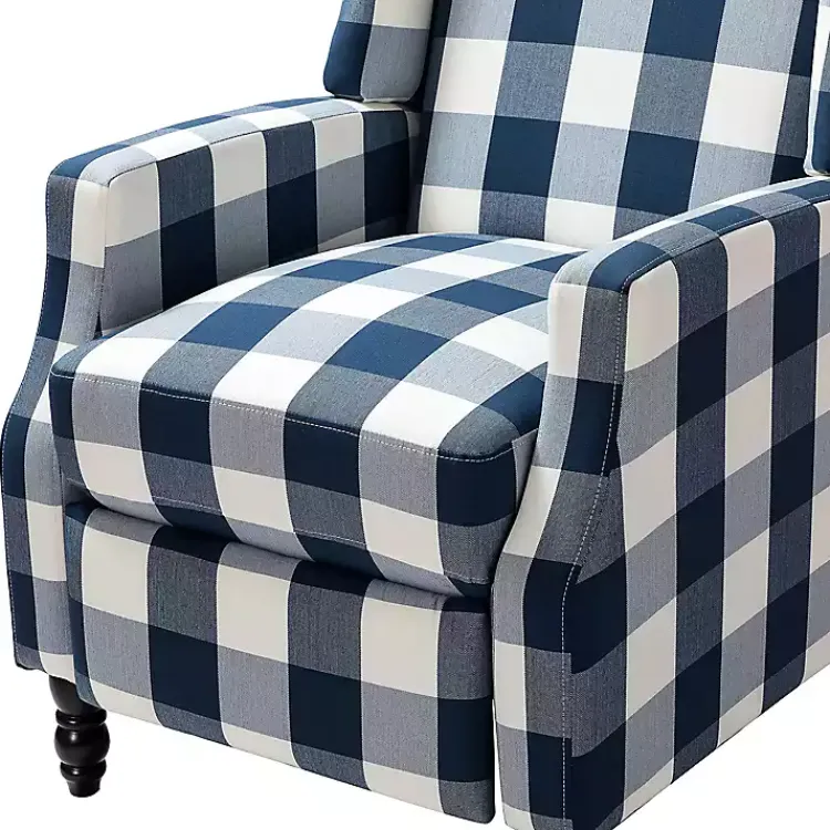 Kirklands Home Navy Windowpane Plaid Recliner Online