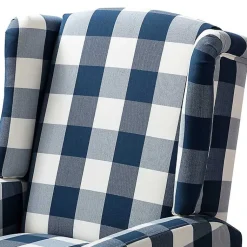 Kirklands Home Navy Windowpane Plaid Recliner Online