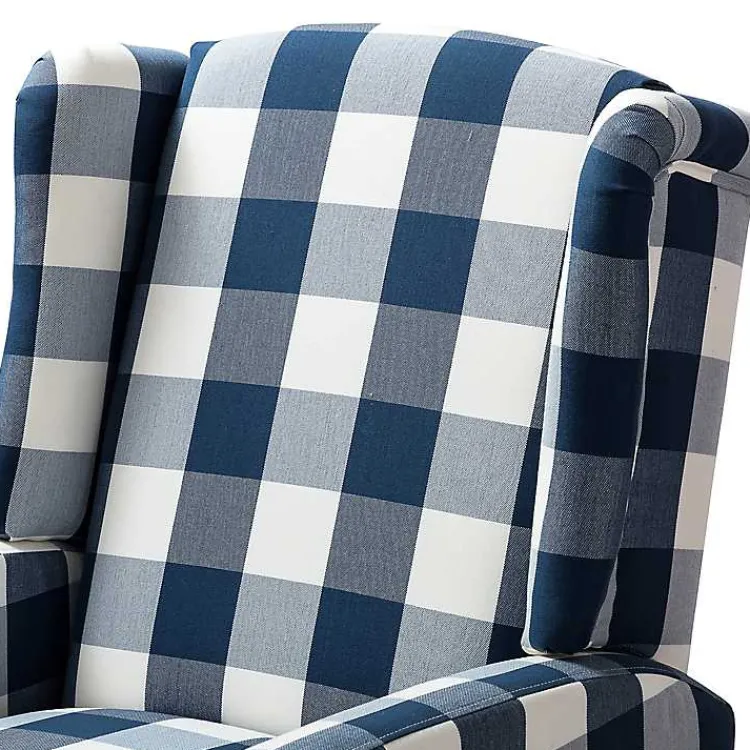 Kirklands Home Navy Windowpane Plaid Recliner Online