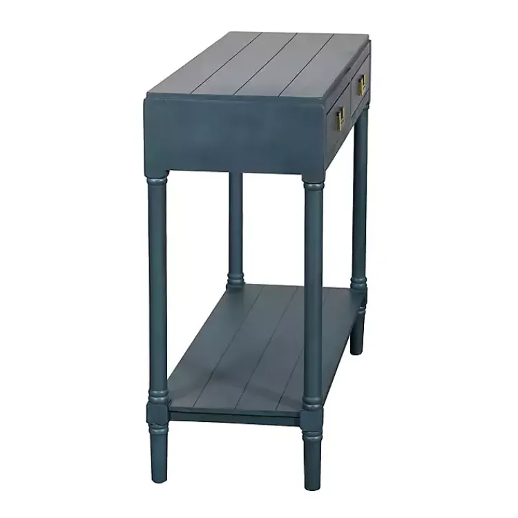 Kirklands Home Navy Wood 2-Drawer Layla Console Table Blue Sale