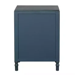 Kirklands Home Navy Wood 3-Drawer Layla Nightstand Blue Hot
